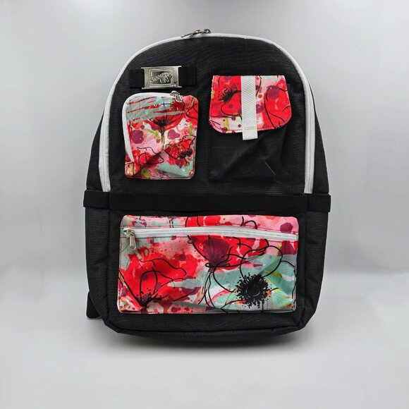 Stampin’ Up! On Stage Backpack Poppies Flowers Red Black Convention Floral Read - Picture 2 of 12